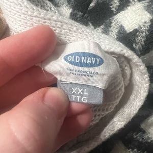 White and navy blue stripped cardigan